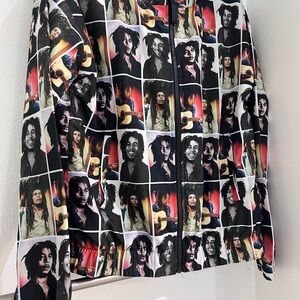 Colorful BOB MARLEY PORTRAIT Graphic Print zip up hoodie